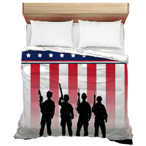 Us Flag And Soldiers Bedding 129806518
