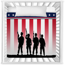 Us Flag And Soldiers Nursery Decor 129806518