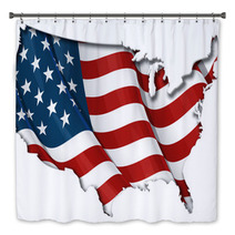 US Flag-Map Inner Shadow Bath Decor 47496205