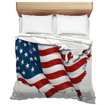 US Flag-Map Inner Shadow Bedding 47496205