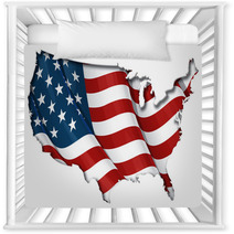US Flag-Map Inner Shadow Nursery Decor 47496205