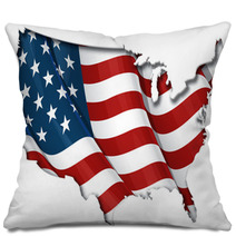 US Flag-Map Inner Shadow Pillows 47496205