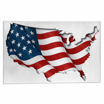 US Flag-Map Inner Shadow Rugs 47496205