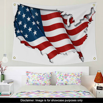 US Flag-Map Inner Shadow Wall Art 47496205
