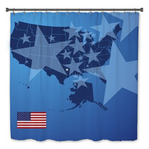 US Map Stars Cover Vector Bath Decor 49987823