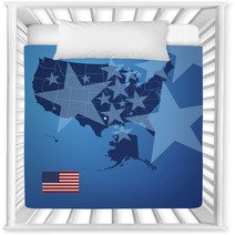 US Map Stars Cover Vector Nursery Decor 49987823