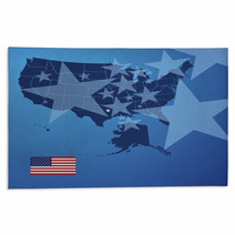 US Map Stars Cover Vector Rugs 49987823