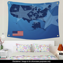 US Map Stars Cover Vector Wall Art 49987823
