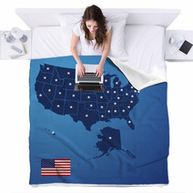 US Map Stars Vector Blankets 49987820