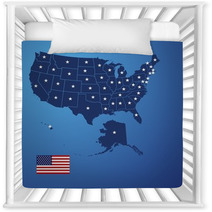 US Map Stars Vector Nursery Decor 49987820