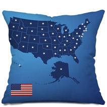US Map Stars Vector Pillows 49987820