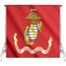 US Marine Corps Flag Waving Backdrops 67618637