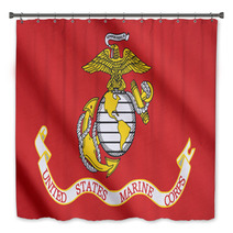 US Marine Corps Flag Waving Bath Decor 67618637
