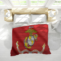 US Marine Corps Flag Waving Bedding 67618637