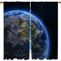 USA And Canada From Space Window Curtains 58715412