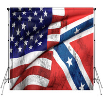 Usa And Confederate Flag Backdrops 91812414
