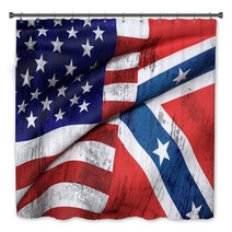Usa And Confederate Flag Bath Decor 91812414
