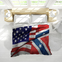 Usa And Confederate Flag Bedding 91812414
