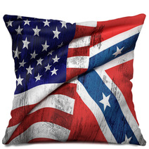 Usa And Confederate Flag Pillows 91812414