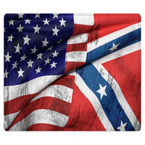 Usa And Confederate Flag Rugs 91812414