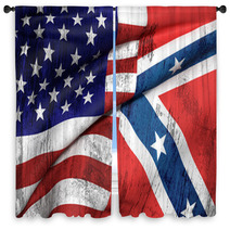 Usa And Confederate Flag Window Curtains 91812414