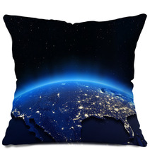 USA City Lights Map Pillows 58820852