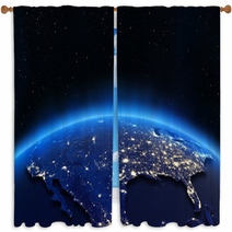 USA City Lights Map Window Curtains 58820852