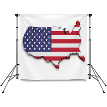 USA Flag Map Shape Backdrops 46620855