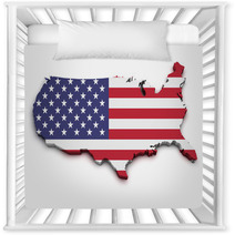 USA Flag Map Shape Nursery Decor 46620855