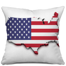 USA Flag Map Shape Pillows 46620855