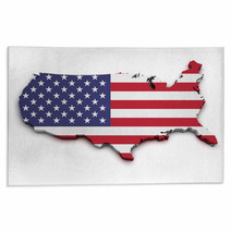 USA Flag Map Shape Rugs 46620855