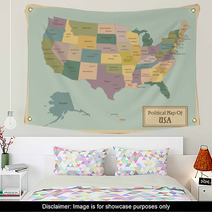 USA-highly Detailed Map.Layers Used. Wall Art 64701513