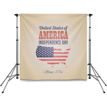 USA Independence Day Vintage Retro Design Template Backdrops 53364092