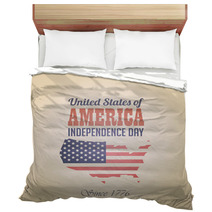 USA Independence Day Vintage Retro Design Template Bedding 53364092