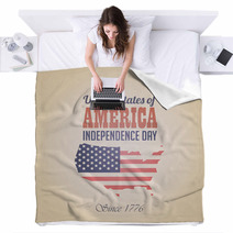 USA Independence Day Vintage Retro Design Template Blankets 53364092