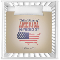 USA Independence Day Vintage Retro Design Template Nursery Decor 53364092