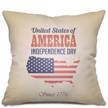 USA Independence Day Vintage Retro Design Template Pillows 53364092