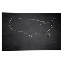 USA Map Blackboard Chalkboard Vector Rugs 64689663