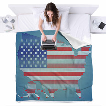 USA Map Blankets 64327627