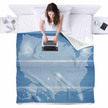 USA Map Blankets 64327634