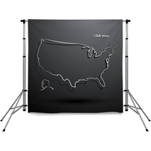 USA Map Hand Drawn Background Vector,illustration Backdrops 67851488