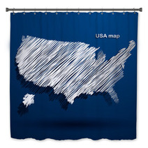 USA Map Hand Drawn Background Vector,illustration Bath Decor 67851484