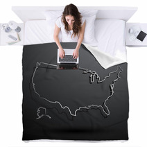 USA Map Hand Drawn Background Vector,illustration Blankets 67851488