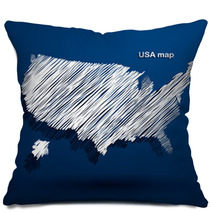 USA Map Hand Drawn Background Vector,illustration Pillows 67851484