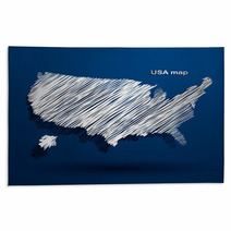 USA Map Hand Drawn Background Vector,illustration Rugs 67851484