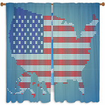 USA Map Window Curtains 64327627