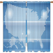 USA Map Window Curtains 64327634