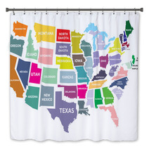 USA Map With States Bath Decor 69681955
