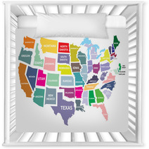 USA Map With States Nursery Decor 69681955