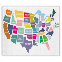 USA Map With States Rugs 69681955